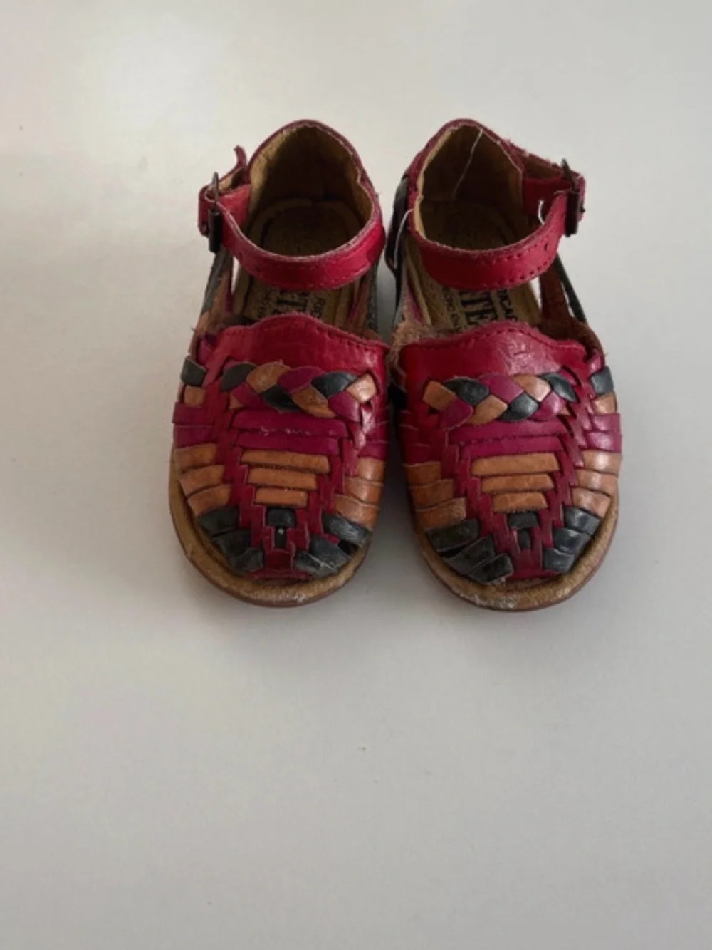 Kids Red Leather Huarache Sandals 3